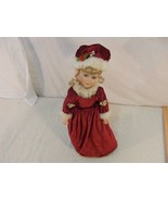 Porcelain Doll Misses Clause Styled Red Velvet Dress Curley Blonde Hair ... - £17.45 GBP