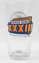 Vintage Super Bowl Xxxiii Miami Pint Glass Denver Broncos Atlanta Falcons - $19.79