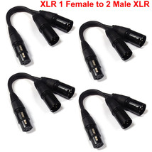 4Pcs 3-Pin Xlr 1 Female Plug To Dual 2 Male Splitter Mic Dj Cable Adaptor Black - $36.99