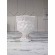 EO Brody Milk Glass Pedestal Planter Vase, Bumpy Texture, Vintage Vase/ Decor - £5.49 GBP