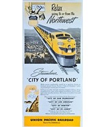 UNION PACIFIC RAILROAD-PORTLAND-STREAMLINER-1949 VTG Print Ad-American M... - €12,08 EUR
