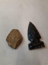 Vintage Arrowheads Native American Soapstone Obsidian Semi Precious Blac... - £30.14 GBP