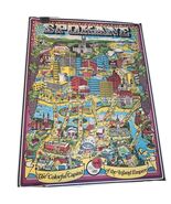 1971 Spokane WA Map Poster “Colorful Capital of the Inland Empire” City ... - $179.00