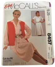 McCalls Sewing Pattern 8457 Buttoned Dress Vest 1980s Work Easy Uncut 10 12 14 - £3.97 GBP