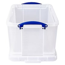 Really Useful Box Plastic Storage Box, 32 Liters, 19&quot; X 14&quot; X 12&quot;, Clear - £56.72 GBP