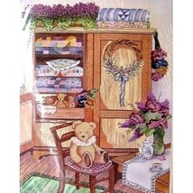 Teddy and Quilt Cabinet 1988 Counted Cross Kit #50417 Something Special - £7.89 GBP