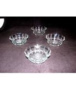 5 Vintage Arcoroc France Thumbprint Clear Glass Bowl 1.75&quot; H x 4.5&quot; W. S... - £15.79 GBP