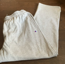New Champion Mens Fleece lined Sweatpants sz 4XL Gray With Logo - £23.71 GBP