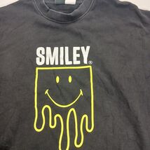 ZARA X Smiley RN#77302 Men’s Black Cotton Short Sleeve Graphic Sweatshirt Size L image 2