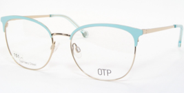 OTP-122 M204 Matt Pale Turquoise / Gold Eyeglasses Glasses Frame 53-17-135mm - £84.40 GBP