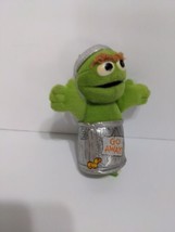 Sesame Street Oscar Plush The Grouch Green Go Away 5 in Tall in Silver Trashcan - £7.48 GBP