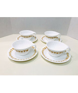 Corelle Vintage 1970’s Butterfly Gold Set Of 4 Cup &amp; Saucer Sets By Corn... - £13.54 GBP