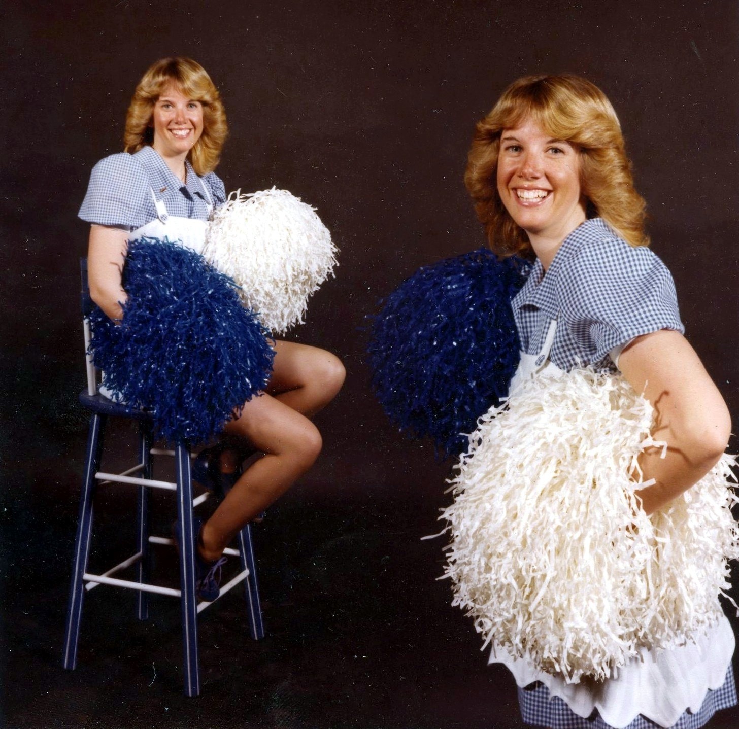 Vintage Very Cute Cheerleader with Pom Poms - $4.90