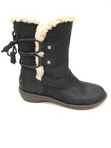 Ugg Australia Womens Leather Boot Akadia Sz 9 Black 1007760 Shearling Inside - £39.46 GBP