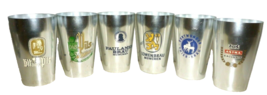 6 Bitburger DAB Lowenbrau Paulaner Thier Astra Metal /Tin German Beer Gl... - £19.89 GBP