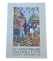 Seattle Pike Place Market Annual Fair Poster 1982 75th Celebration Litho... - $1,764.79 MXN