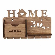 Handmade Home Side Shelf Beigr Porte-clés Porte-clés en bois Porte-clés ... - $23.71