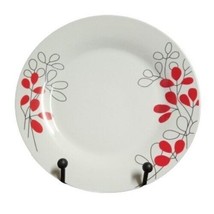 Gibson SCARLET LEAVES 4-Dinner Plates 10 ¾&quot; Floral Ceramic - £46.28 GBP