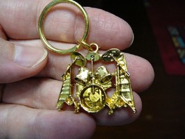 (M-315-C) Ludwig DRUM SET KEY CHAIN 24k GOLD plate RING keychain love drums - $21.41