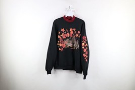 Vintage 90s Country Primitive Womens Large Faded Nature Leaves Sweatshirt USA - £35.19 GBP