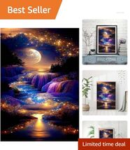 DIY Moonlight Waterfall Diamond Art Kit for Adults - Stress Relief Craft... - $17.77