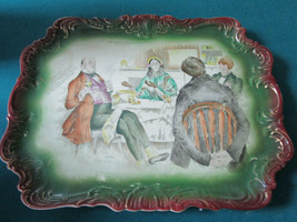 Antique Dickens tray RARE  Plate Mrs Micawber David Copperfield C D Gibson c1880 - £194.69 GBP