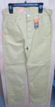 New Levis Mens 501 Original Shrink Fit Jeans Yellow Mustard 34 x 32 005012414 - $56.95