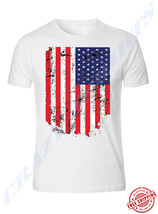 Distressed American Flag - Freedom USA 4th of July Mens White T-shirt - £10.87 GBP