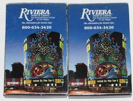 Two Vintage Las Vegas Riviera Hotel &amp; Casino Boxed Playing Card Decks - $91.55 MXN