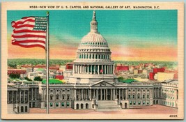 Capitol and National Gallery Washington DC UNP Linen Postcard H9 - £2.32 GBP