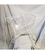 Clear acrylic TV tray table set of two with a stand for two - $400.00
