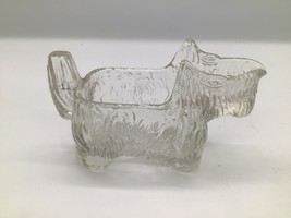 Vintage Scottie Terrier Dog Pressed Clear Glass Creamer Candy Dish 3 inc... - $149.08 MXN