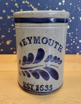 Salt Glazed Stoneware Pottery Utensil Crock Blue Gray Weymouth Est 1635 6&quot; - £23.90 GBP