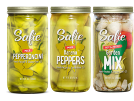 Safie Foods Pepperoncini, Mild Peppers &amp; Garden Mix, Variety 3-Pack 26 oz. Jars - £38.73 GBP