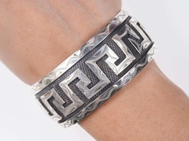 Cool Vintage Mexican Sterling cuff bracelet - £129.36 GBP