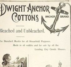1895 Dwight Anchor Cottons Victorian Muslin Minot Hooper Advertisement 5... - £14.51 GBP