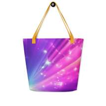 Autumn LeAnn Designs® | Purple Rainbow Sparkle Large Tote Bag - £29.81 GBP