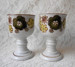 Vintage Otagiri Stoneware Goblets Cups Glasses Barware Drinking  Wine Ce... - £14.35 GBP