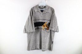 NOS Vintage 90s Streetwear Mens XL Striped Hip Hop Collared Velour Polo Shirt - £78.73 GBP