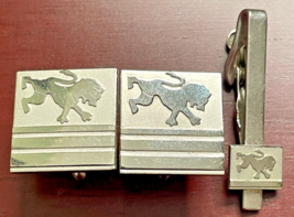 Vintage Square Horse Cufflinks and Matching Tie Clip - All Signed Swank - £27.47 GBP