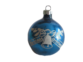 Vtg Shiny Brite Mica STENCIL Mercury Glass Ornament 3” Bell Christmas Gr... - $267.48 MXN