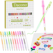 Dacono 3D Jelly Gel Ink Pens, 12 Colored Gel Pen Set, Jelly Ink Pens 1.0Mm Bold  - £11.88 GBP