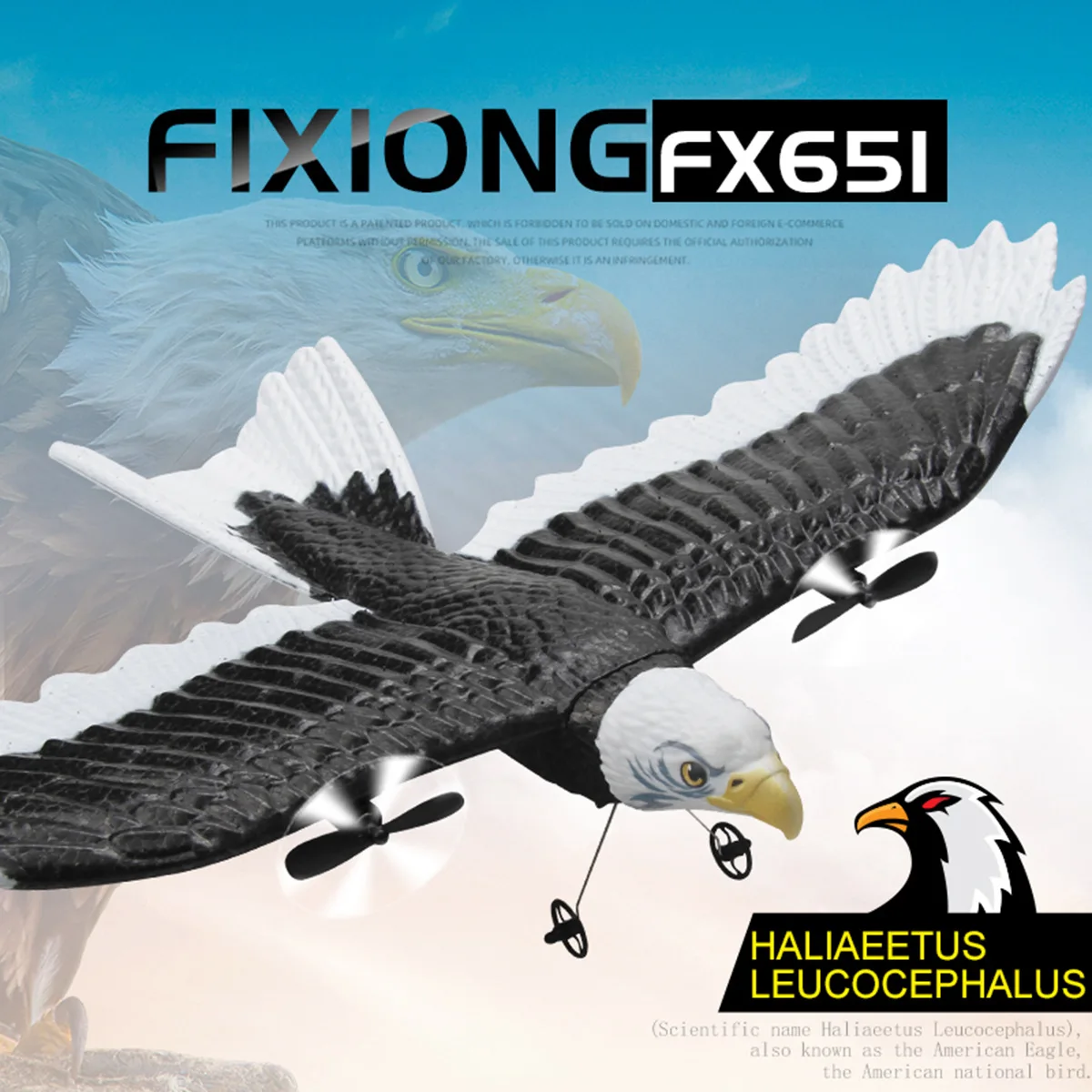 FX651 RC Foam Plane 405mm Simulation Wingspan Eagle Aircraft 2.4G Radio Control - £31.88 GBP+