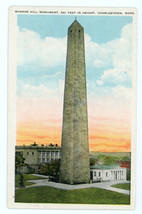 Bunker Hill Monument Charlestown Massachusetts Hand Tinted Postcard - £12.52 GBP