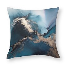 Mondxflaur Blue Marble Pillow Case Covers for Sofas Polyester Decorative Home - £8.80 GBP+