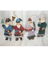 Vintage Christmas Ornaments 4 Handmade Russian Figures W Musical Instrum... - €25,32 EUR
