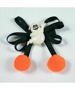 HALLOWEEN FRIENDLY GHOST ORANGE POM POMS NEW HAIRBOW HAIRCLIP CLIP - $6.50 CAD