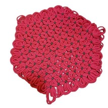 Doilies Christmas Handmade Red and Green Yarn Crafts - £14.89 GBP