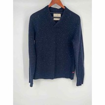 Banana Republic Heritage Men&#39;s V-Neck Sweater Sz S Speckled Blue 100% Lambs Wool - £23.50 GBP