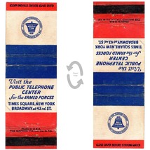 Vtg Matchbook Cover NYC Bell Telephone Times Square Armed Forces Center WW2 &#39;40s - £11.31 GBP